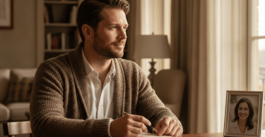 Un homme réfléchi regarde l'avenir avec confiance, cherchant à se réconcilier avec sa femme.
